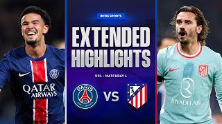 PSG vs Atlético Madrid Extended Highlights  UCL League Phase MD 4  CBS Sports Golazo [upl. by Ainud139]