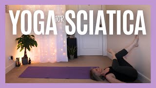 GENTLE YOGA for SCIATICA  Easy Poses for Seniors amp Beginners [upl. by Kermy]