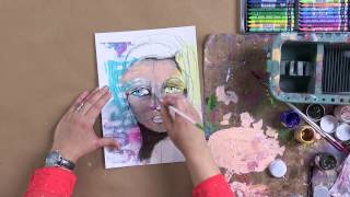 Learn to Paint Artistic Faces with Dina Wakley [upl. by Atnod70]