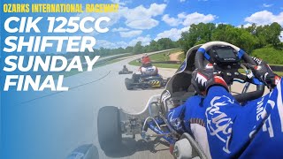 Ozarks International Raceway CIK 125cc Shifter Sunday Final  51224 [upl. by Adnomal399]