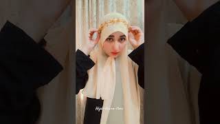 Crown style hijab tutorial for weddingparty ❤️✨ hijabtutorial crownstylehijab hijabfashionstyle [upl. by Arol]