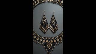 Beaded necklace tutorial seed bead earrings with fringes beading tutorials [upl. by Aisyat]