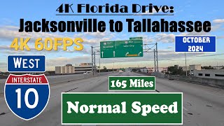 4K Florida Drive Jacksonville to Tallahassee I 10 West Interstate10 West [upl. by Yngiram]