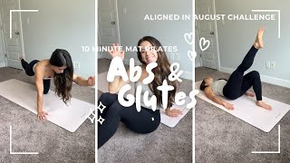 Ab and Glute Mat Pilates Workout  10 minute mat workout [upl. by Gonroff]