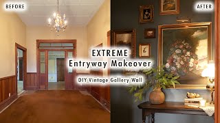 Extreme Entryway Makeover DIY Vintage Gallery Wall BEFORE amp AFTER  XO MaCenna [upl. by Sula]