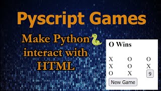 Tic Tac Toe game Python  HTML using PyScript [upl. by Neelloc790]