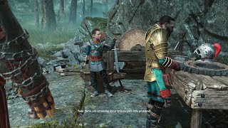 God of War 4  Atreus Being Mean To Sindri amp Kratos Backs Up Sindri [upl. by Elboa610]