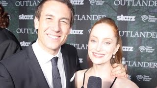 Tobias Menzies amp Lotte Verbeek Interview  Outlander Starz [upl. by Eaneg]