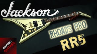 Jackson RR5 Rhoads Pro Ivory with Black Pinstripes 2007 Made in Japan 4K guitar close up video [upl. by Harland808]