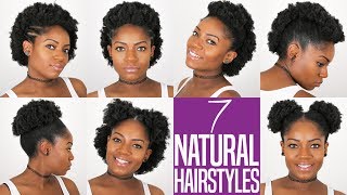 7 NATURAL HAIRSTYLES For Short to Medium Length Natural Hair 4B4C Hair [upl. by Uuge391]