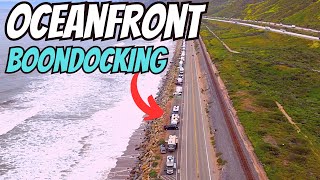 RV Camping With Oceanfront View Rincon Parkway [upl. by Tniassuot]