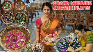 GRAND WEDDING DECORATION PLATES 🤩for SPECIAL DAY  Wedding Aarathi Plates Designs Twins Vegkitchen [upl. by Lohse]