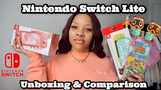 NINTENDO SWITCH LITE UNBOXING  NEW CORAL COLOR [upl. by Nosyerg]