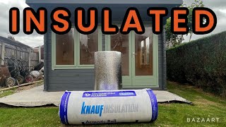 How I insulated our log cabin garden room bubble foil amp knauf insulation [upl. by Labaw331]