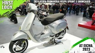 Vespa Primavera 50 Primavera 125 Primavera 150 Sprint 125 Sprint 50 4T Showcased At EICMA 2023 [upl. by Ynnus244]