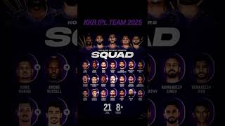 Kkr team ipl list 2025 [upl. by Halfdan]