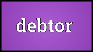 Debtor Meaning [upl. by Laddy983]