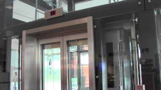 KONE MonoSpace MRL Traction scenic elevators  Nordby Shoppingcenter Nordby Sweden [upl. by Evilo]