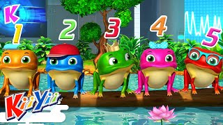 Five Little Speckled Frogs  KiiYii Songs  ABC and 123  Nursery Rhymes amp Kids Songs [upl. by Ynoffit41]