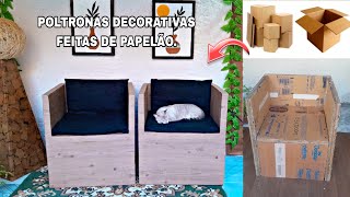 COMO FAZER POLTRONAS RESISTENTE FEITA DE CAIXAS DE PAPELÃO  FAÇA VOCÊ MESMO POLTRONAS DE PAPELÃO [upl. by Bertha122]