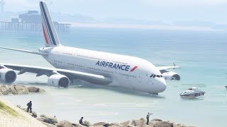 Qatar Airplane A390 Airbus Crash After a Engine Failure  GTA V [upl. by Annahael]