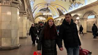 🔥 4K Russia Moscow Komsomolskaya metro station  Walking Tour  Moscow Evening walk 🔥 [upl. by Grannia]