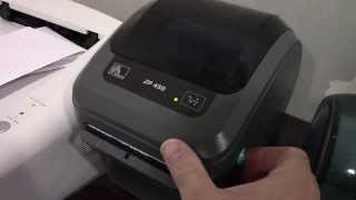 Zp 450 ZEBRA thermal Label printer  Test Print Endicia Postage [upl. by Ahsenor]