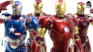 Threezero DLX The Infinity Saga IRON MAN IRON PATRIOT MK46 Civil War amp Infinity War MK50 Review [upl. by Onimod]