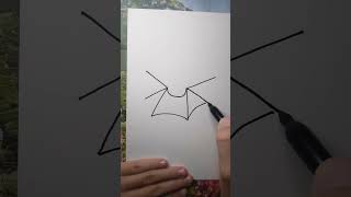 Comment dessiner une chauvesouris halloween halloweenart simple trend trending viral [upl. by Bagger]