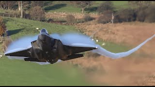 USAF F35s exiting the Mach Loop in style  4K [upl. by Yna624]