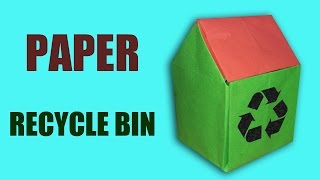 Origami  Craft tutorial to make paper recycle bin 3D recycle bin  DIY  Handmade [upl. by Lavoie]