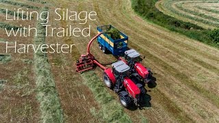 Silage 2016 with Trailed kverneland Harvester on Whitehill Farm  4K [upl. by Nivahb]