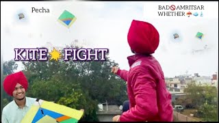 Kite Fight With Others😱Weather Gone Wrong  Lohri Kite 2022  Amritsar [upl. by Aerbma]