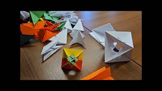 ORIGAMI WORLD DAY 2  3D PUZZLE ORIGAMI OCTAHERDRONS [upl. by Middle]