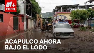 Calles llenas de grandes cantidades de lodo en Acapulco por el huracán John  Las Noticias [upl. by Ayerim]