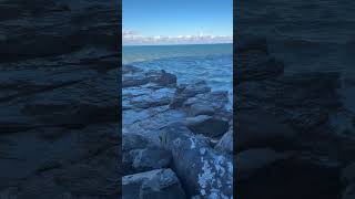 Looking out into the Pacific Ocean from the bottom of the Sea Cliff seacliff bridges ocean [upl. by Zilevi649]