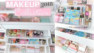 MAKEUP COLLECTION AND STORAGE 2018🌟💕SLMissGlam [upl. by Valeda]