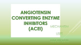 ACE Inhibitors pharmacology  mechanism  uses side effects 4 MINUTES [upl. by Vani]