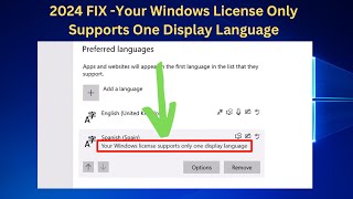 ✅2024 FIX Your Windows License Only Supports One Display Language [upl. by Anib]