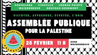 Assemblée publique  Hochelaga pour la Palestine [upl. by Saleem]