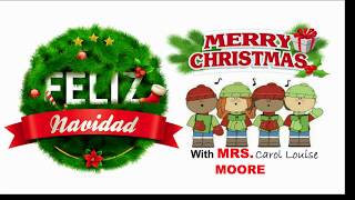 Feliz Navidad Christmas Bilingual song alternating boys and girls with lyrics [upl. by Rosamond]