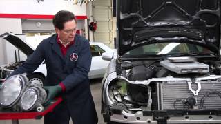 How to Change a Late W210 Mercedes Headlight Assembly Once Bumper is Removed [upl. by Caraviello]