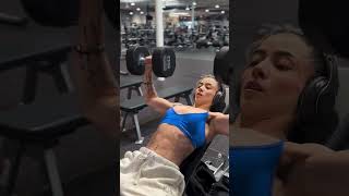 Fbb dumbbell exercise  woman bodybuilder  USA female bodybuilder  bodybuilding gym [upl. by Atiloj921]