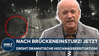 DRESDEN Nach Einsturz der Carolabrücke Schlimme Befürchtung Jetzt droht HochwasserSituation [upl. by Ymassej]