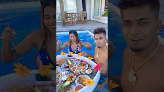 Maldives Me Kiya Floating ￼Breakfast 😍 ytshorts sonadey mukulgain mukulsona viralvideo [upl. by Gnirol]