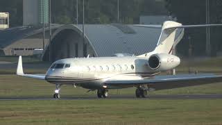 A7CGF GULFSTREAM G650 LANDING AND DEPARTING FARNBOROUGHFABEGLF UK 1592024 [upl. by Malek]