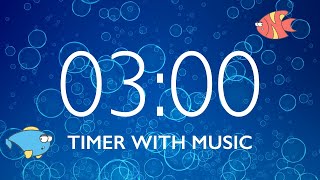 3 Minute Classroom Homework Timer with Music amp Alarm ⏰ [upl. by Kiker]