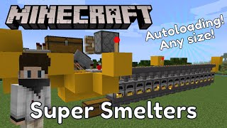 Minecraft Upgraded Super Smelter Tutorial  Autoloading and Any Size  Redstone Tutorial [upl. by Vez]