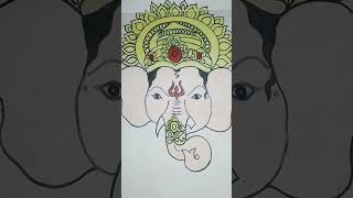 Ganpati face drawing with painting [upl. by Dianna577]