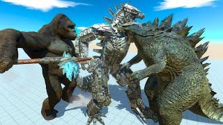 Godzilla amp King Kong vs Mechagodzilla  Godzilla vs King Kong │Animal Revolt Battle Simulator  ARBS [upl. by Piegari]